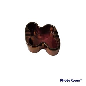 Vintage Lusterware Abstract Z Shape Art Ceramic Purple 4" Small Ashtray